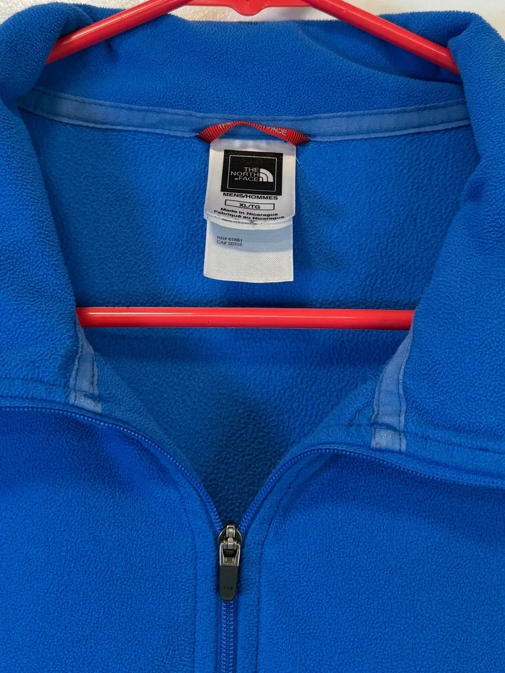 The North Face Men's Cornflower Blue 1/4 Zip-Up Fleece Pullover Size XL